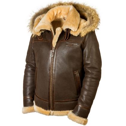 Пилот из овчины с капюшоном Бомбер B-3 Hooded (Art.203)